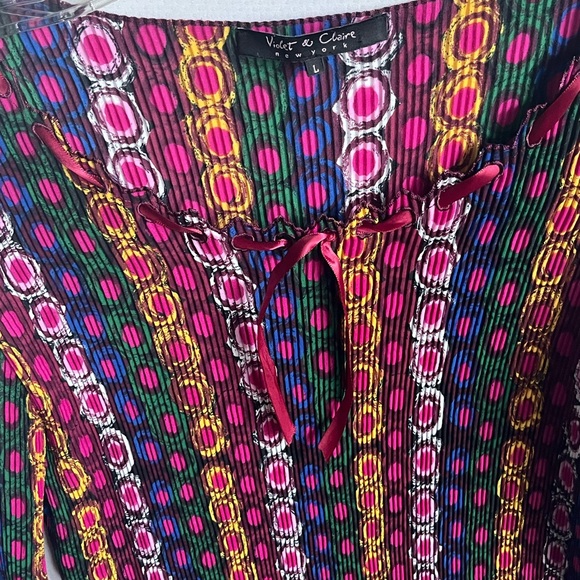 90s printed with bow women’s top size L - Picture 5 of 16